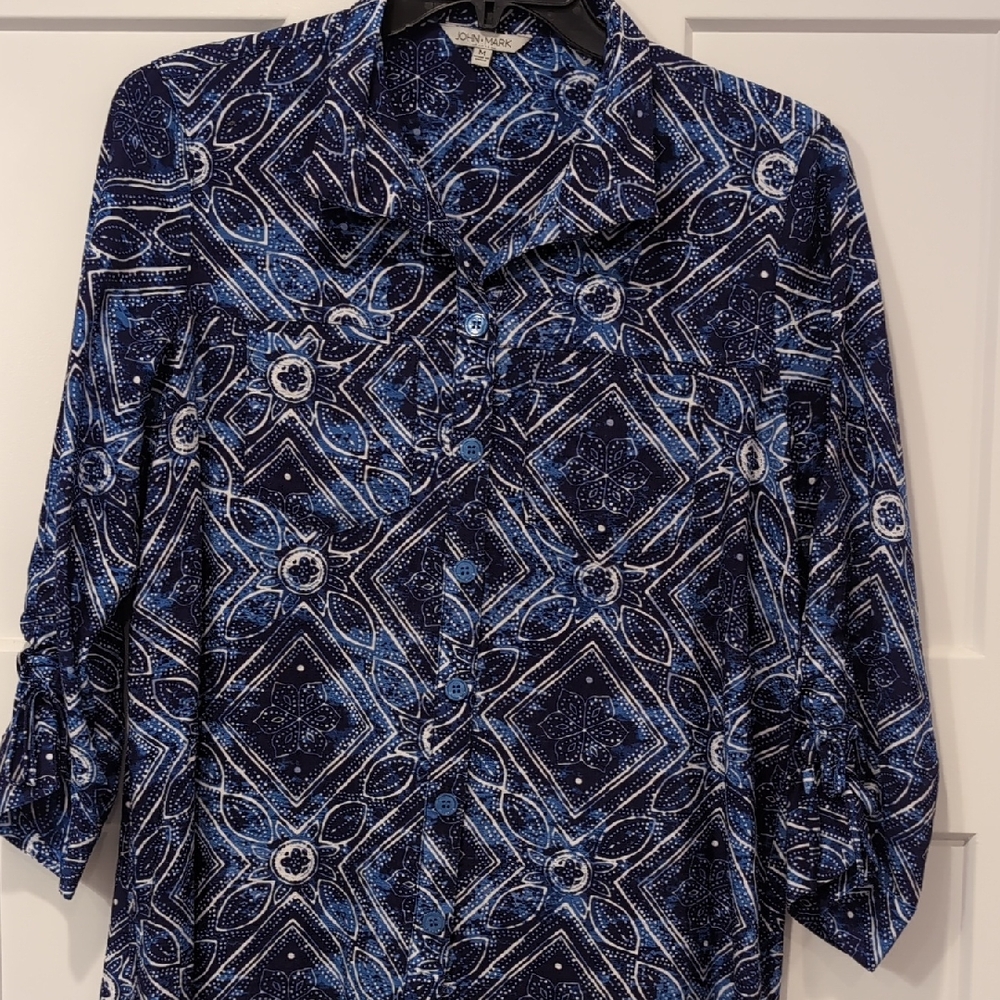 John Mark Blue Tunic Medium